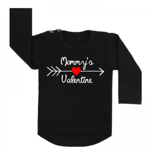 Shirt Mommy's Valentine zwart