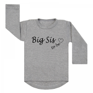 Shirt Big Sis To Be grijs