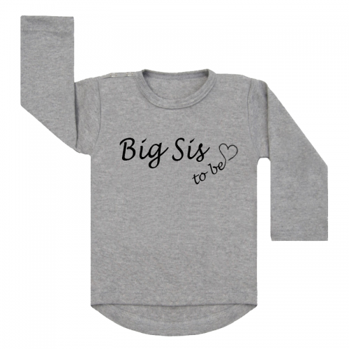 Shirt Big Sis To Be grijs