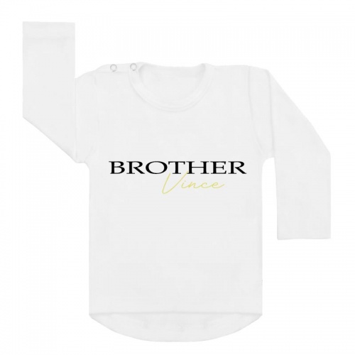 Brother with name gold shirt wit