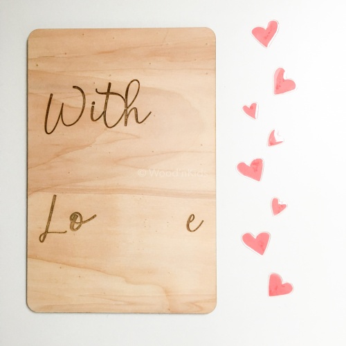 DIY houten bord with love