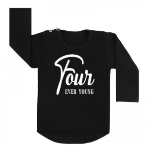 Shirt four ever young zwart