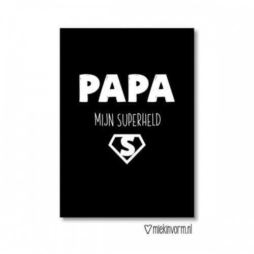 Ansichtkaart papa mijn superheld